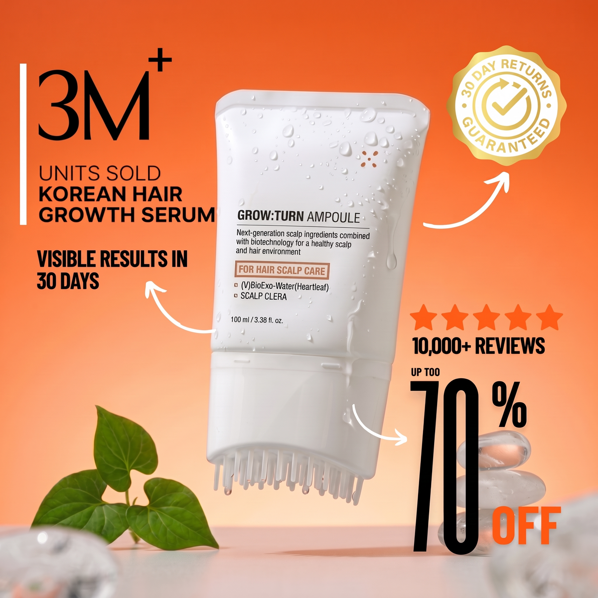 Growturn Hair Serum with Brush